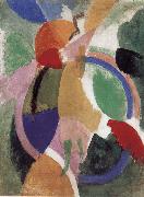 Delaunay, Robert The Fem holding parasol oil painting on canvas